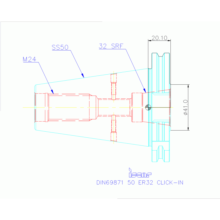 DIN69871 50 ER32 CLICK-IN