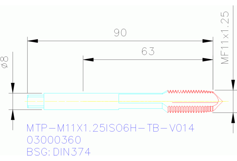 MTP-M11X1.25ISO6H-TB-V014