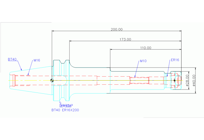 BT40 ER16X200