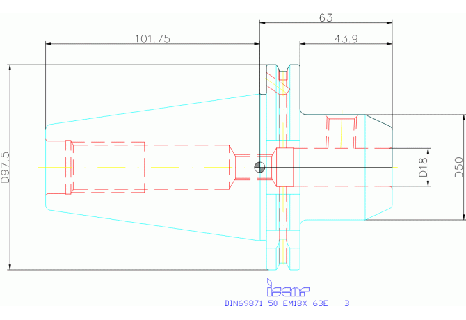 DIN69871 50 EM18X 63E B