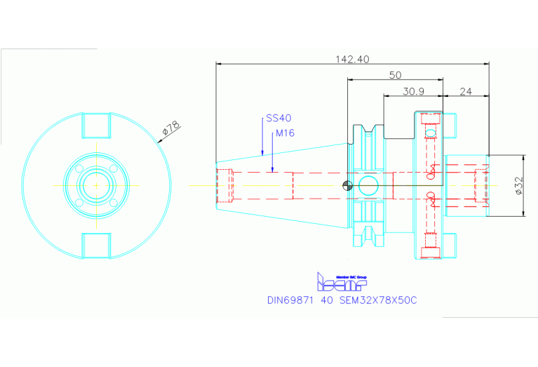 DIN69871 40 SEM32X78X50C