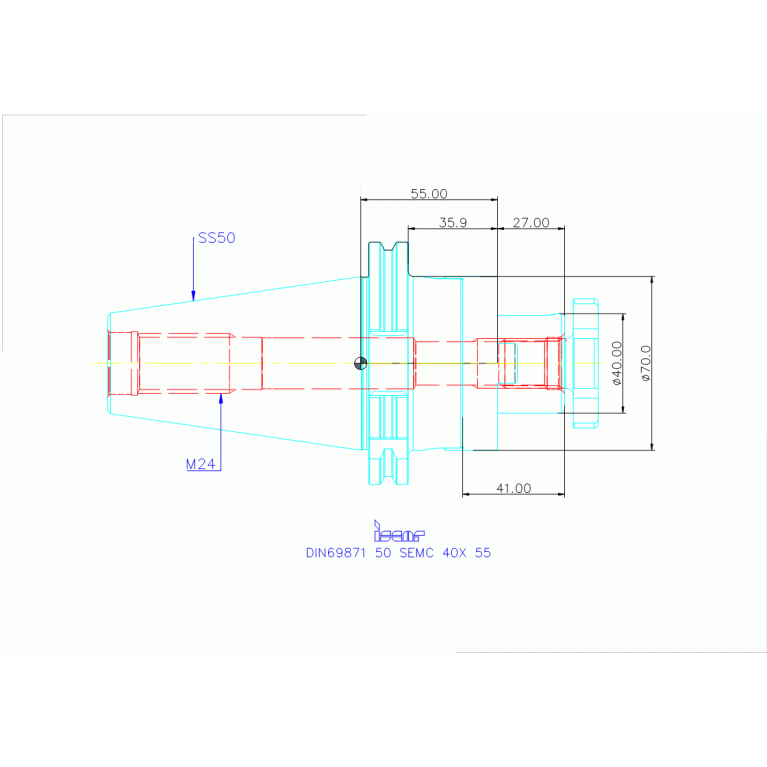 DIN69871 50 SEMC 40X 55