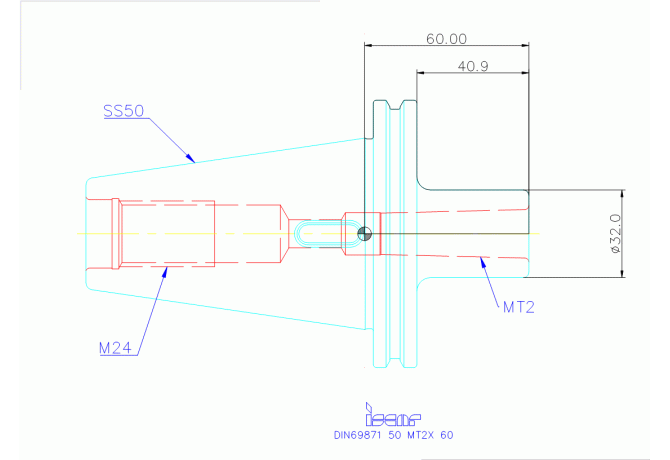 DIN69871 50 MT2X 60