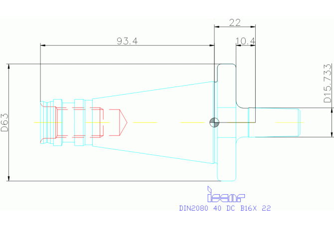 DIN2080 40 DC B16X 22