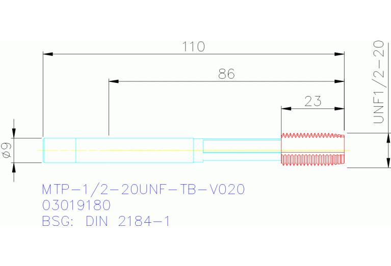 MTP-1/2-20UNF-TB-V020