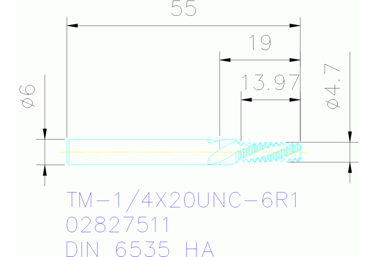 TM-1/4X20UNC-6R1