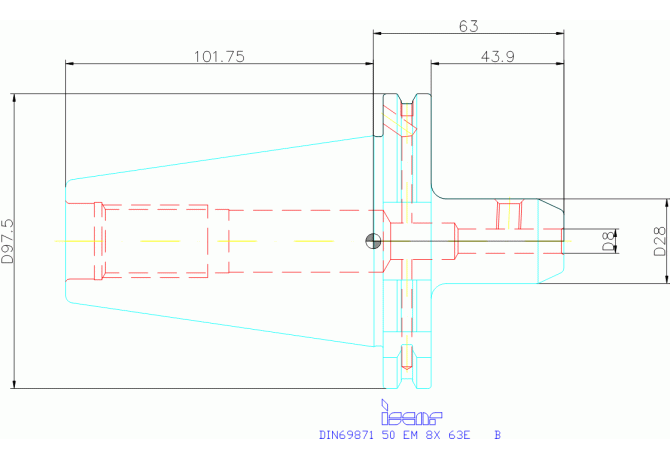 DIN69871 50 EM 8X 63E B