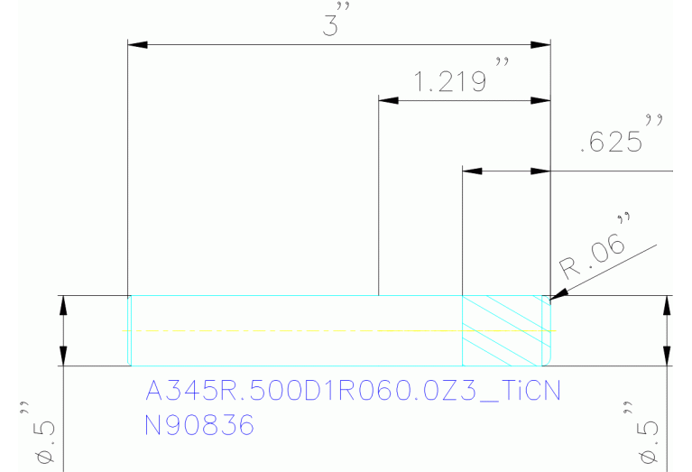 A345R.500D1R060.0Z3 TICN