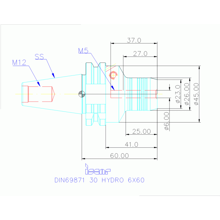 DIN69871 30 HYDRO 6X60
