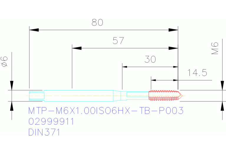 MTP-M6X1.00ISO6HX-TB-P003