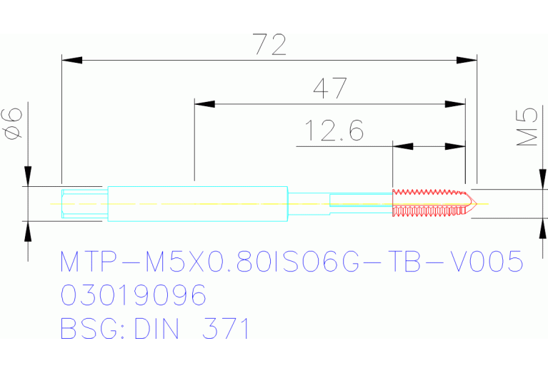 MTP-M5X0.80ISO6G-TB-V005