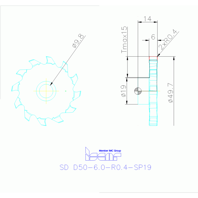 SD D50-6.0-R0.4-SP19 IC908
