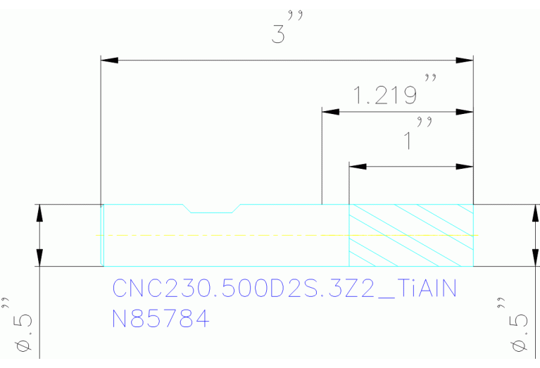 CNC230.500D2S.3Z2 TIALN
