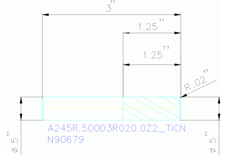 A245R.500D3R020.0Z2 TICN