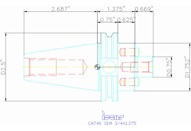 CAT40 SEM 3/4X1.375