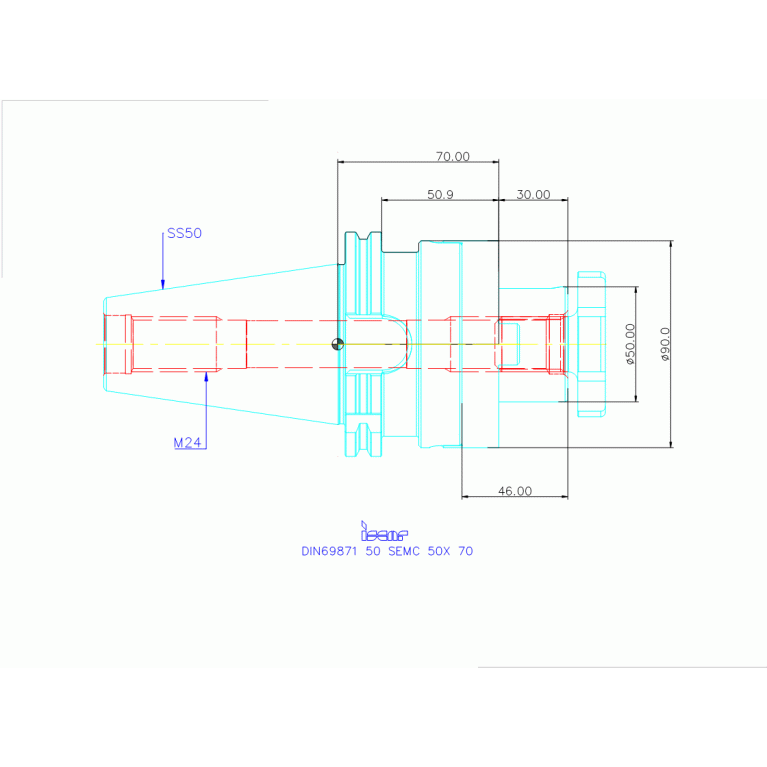 DIN69871 50 SEMC 50X 70