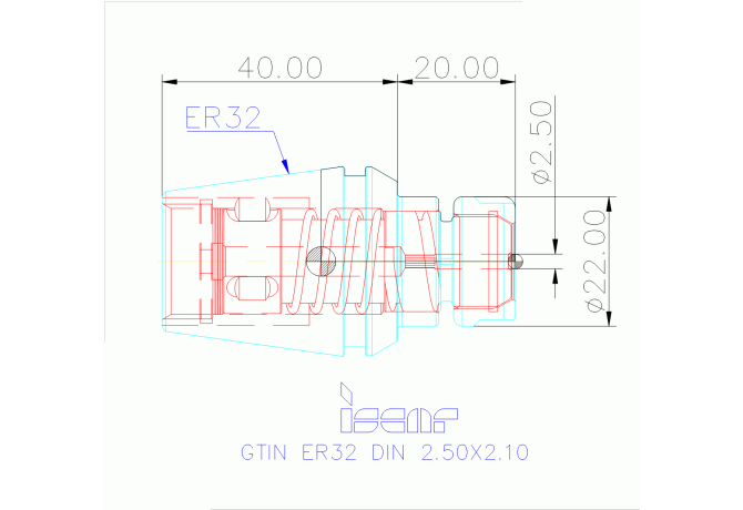 GTIN ER32 DIN 2.50X2.10