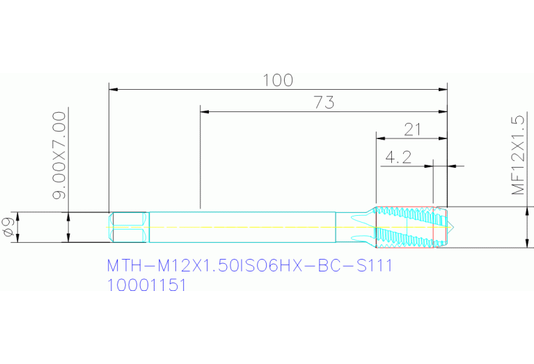 MTH-M12X1.50ISO6HX-BC-S111
