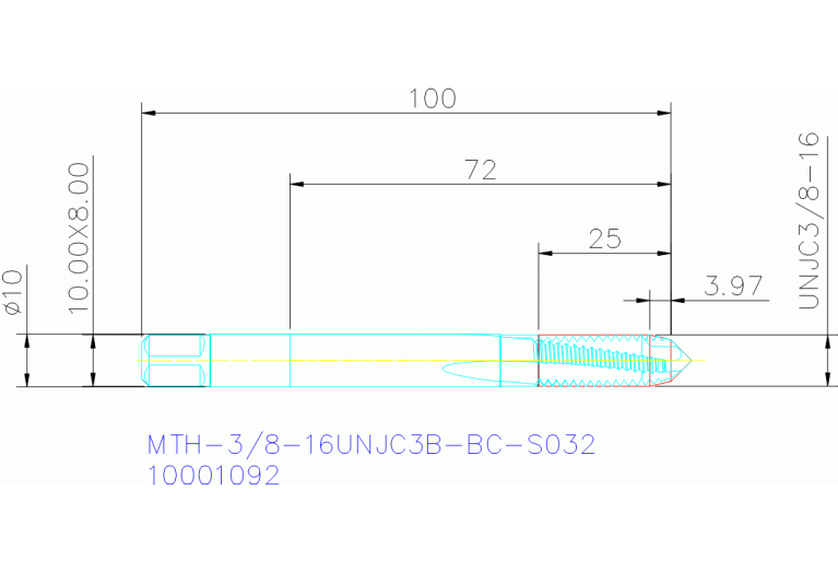 MTH-3/8-16UNJC3B-BC-S032
