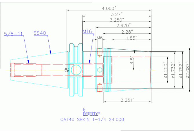 CAT40 SRKIN 1-1/4 X4.000