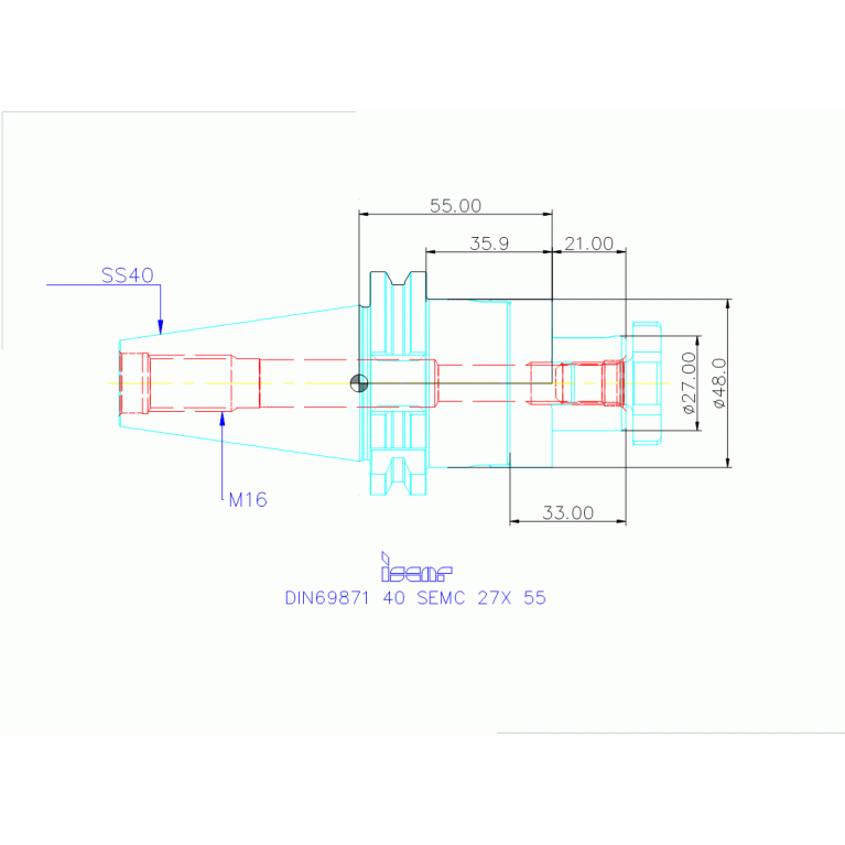 DIN69871 40 SEMC 27X 55