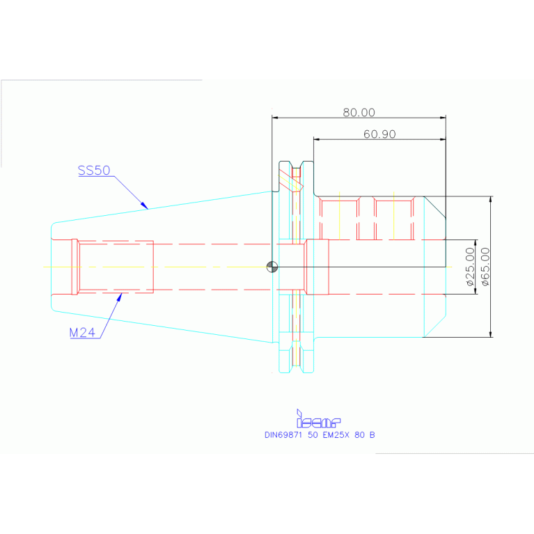 DIN69871 50 EM25X 80 B