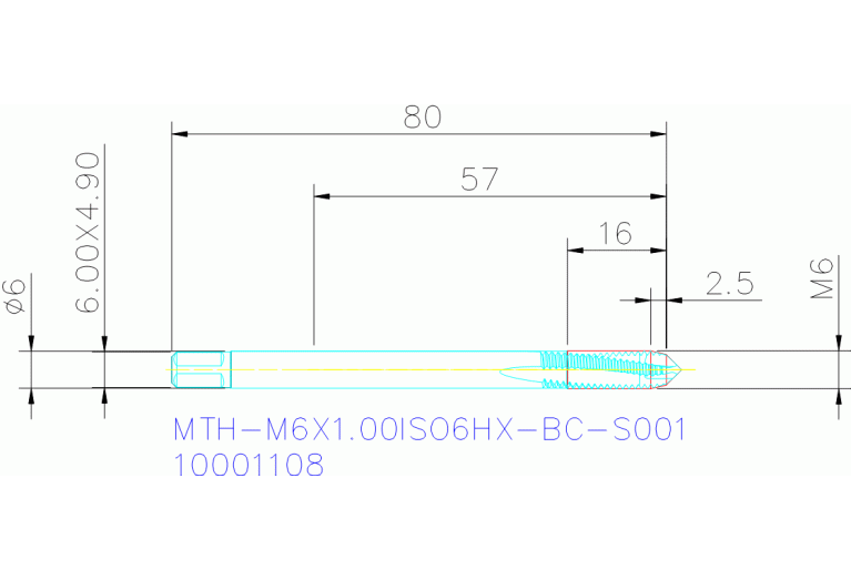 MTH-M6X1.00ISO6HX-BC-S001