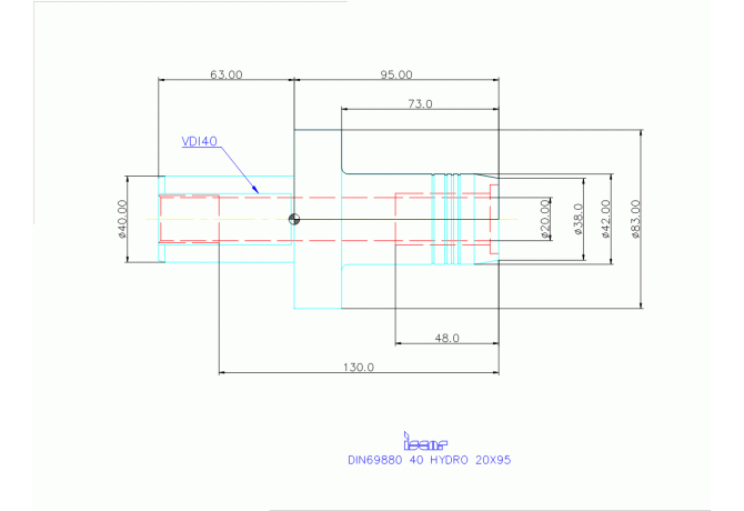 DIN69880 40 HYDRO 20X95