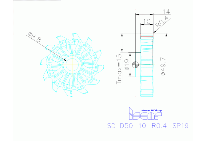 SD D50-10-R0.4-SP19 IC908