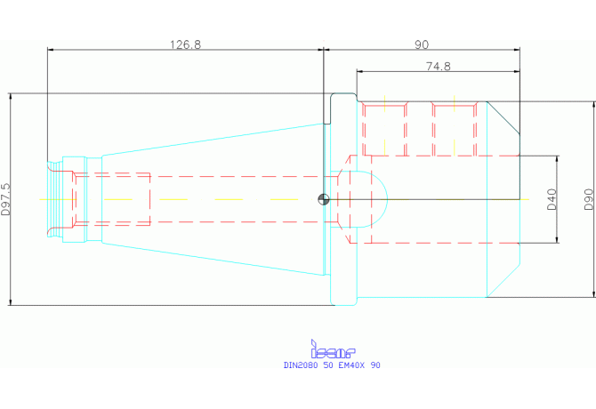 DIN2080 50 EM40X 90