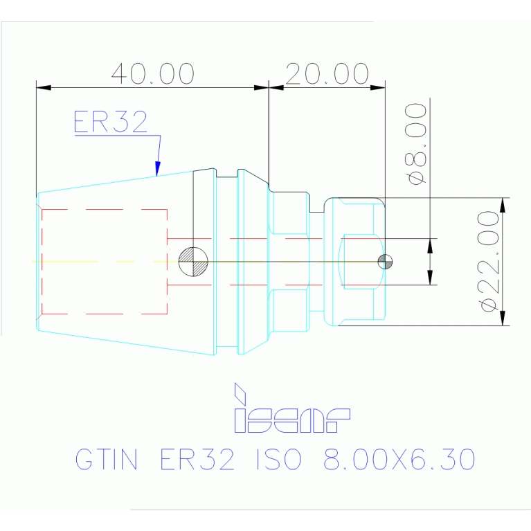 GTIN ER32 ISO 8.00X6.30