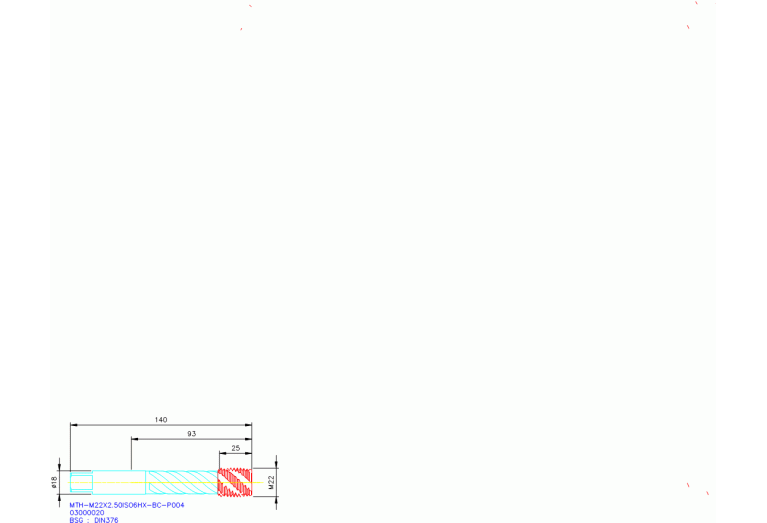 MTH-M22X2.50ISO6HX-BC-P004