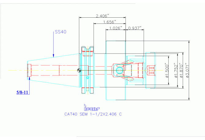 CAT40 SEM 1-1/2X2.406 C