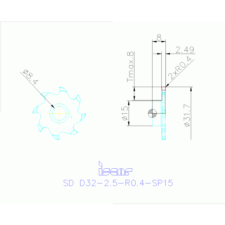 SD D32-2.5-R0.4-SP15 IC908