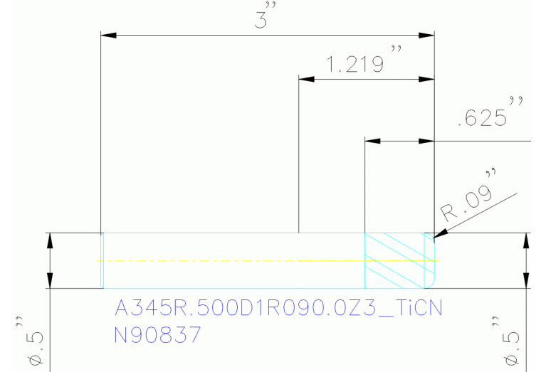 A345R.500D1R090.0Z3 TICN