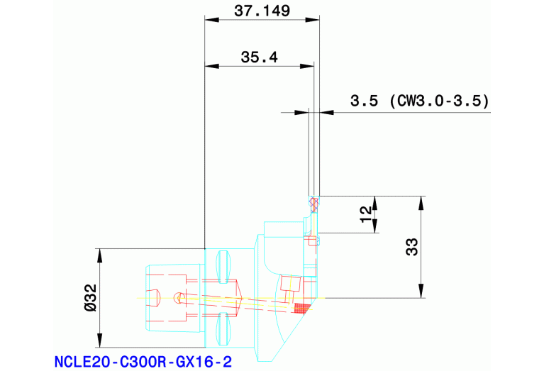 NCLE20-C300R-GX16-2