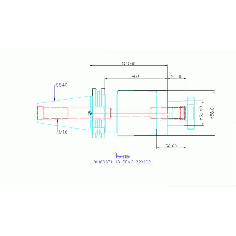 DIN69871 40 SEMC 32X100