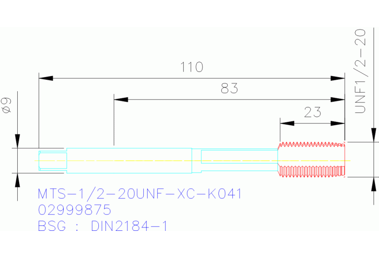 MTS-1/2-20UNF-XC-K041
