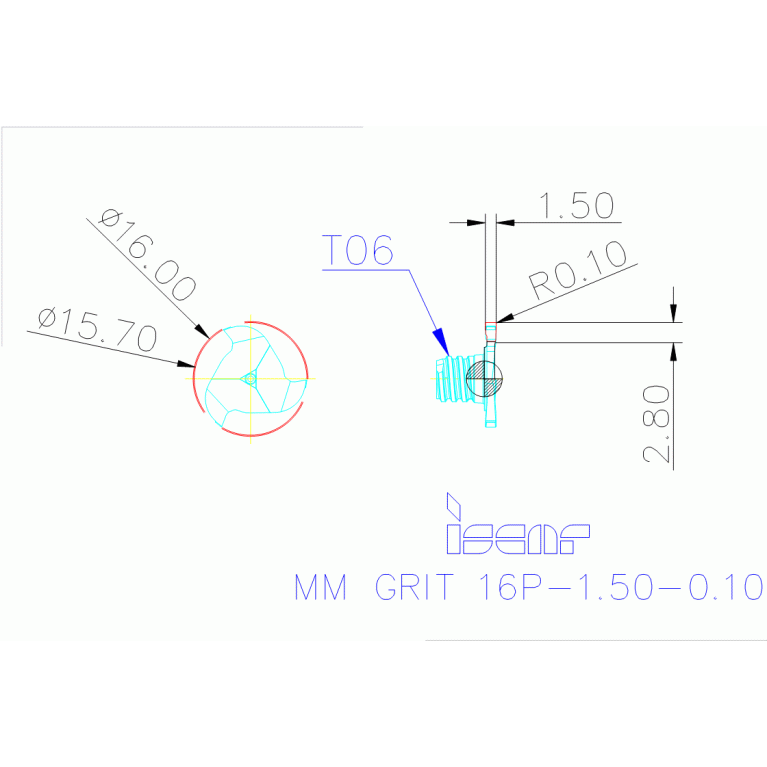 MM GRIT 16P-1.50-0.10 IC528