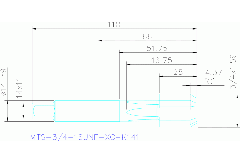 MTS-3/4-16UNF-XC-K141