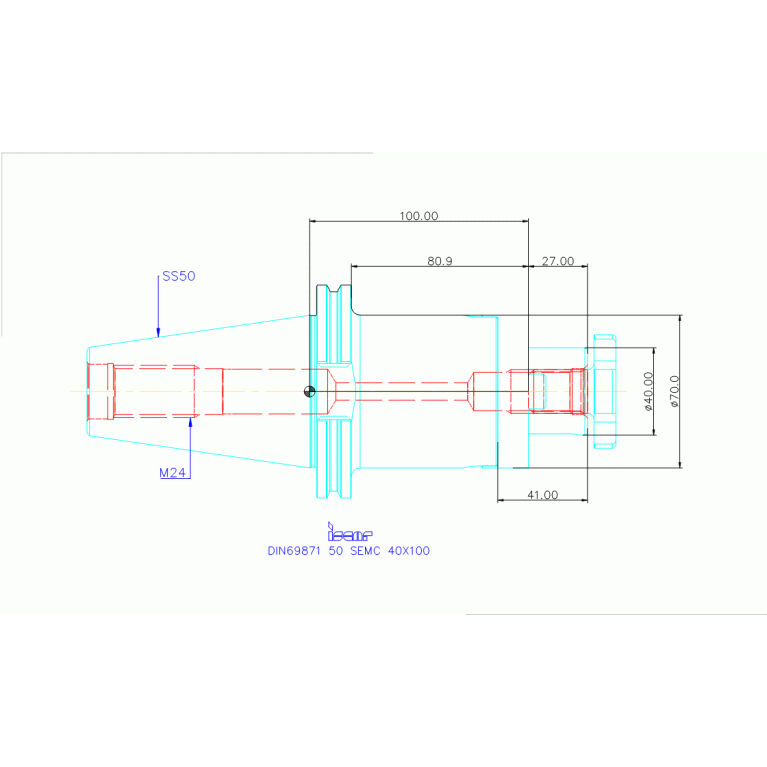 DIN69871 50 SEMC 40X100
