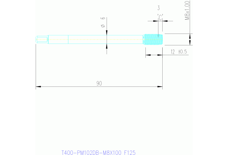 T400-PM102DB-M8X100 F125