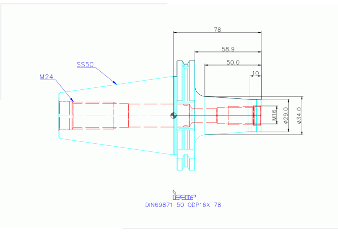 DIN69871 50 ODP16X 78