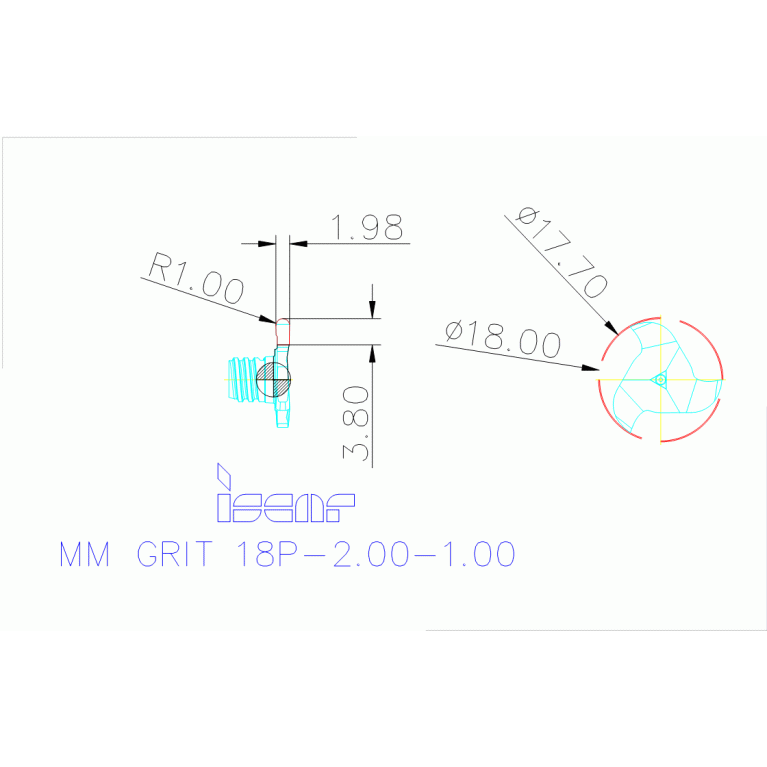 MM GRIT 18P-2.00-1.00 IC528