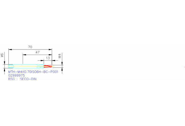 MTH-M4X0.70ISO6H-BC-P001