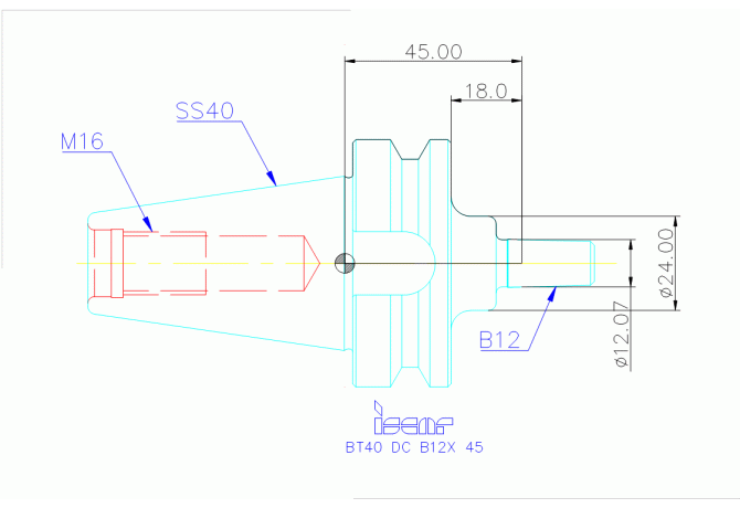 BT40 DC B12X 45