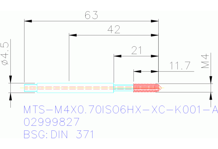 MTS-M4X0.70ISO6HX-XC-K001-A