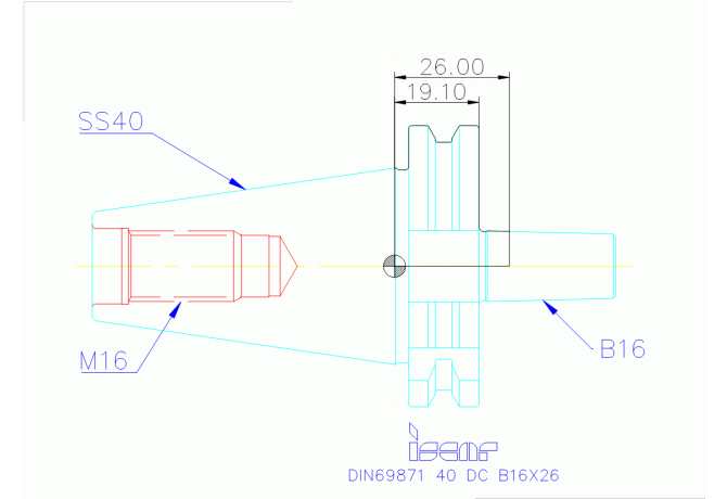 DIN69871 40 DC B16X26