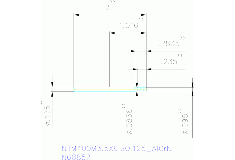 NTM400M3.5X6ISO.125 ALCRN