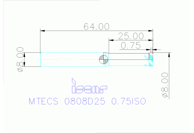 MTECS 0808D25 0.75ISO IC908
